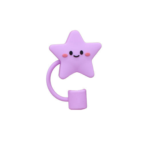 Cute Animal Series Straw Cap Creative Reusable Dustproof Anti-overflow Plug Straw