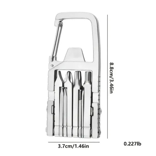 13 In 1 Multi-function Gadgets Stainless Steel Combination Tools, Mobile Phone Holder, Folding Outdoor, Bottle Opener, Screwdriver, Hiking Buckle, Knife