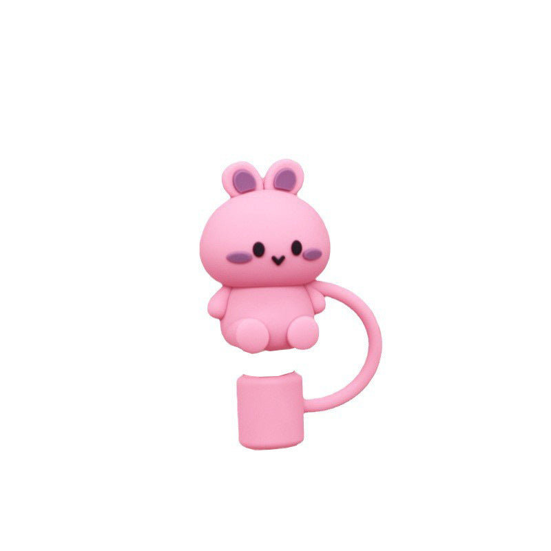 Cute Animal Series Straw Cap Creative Reusable Dustproof Anti-overflow Plug Straw