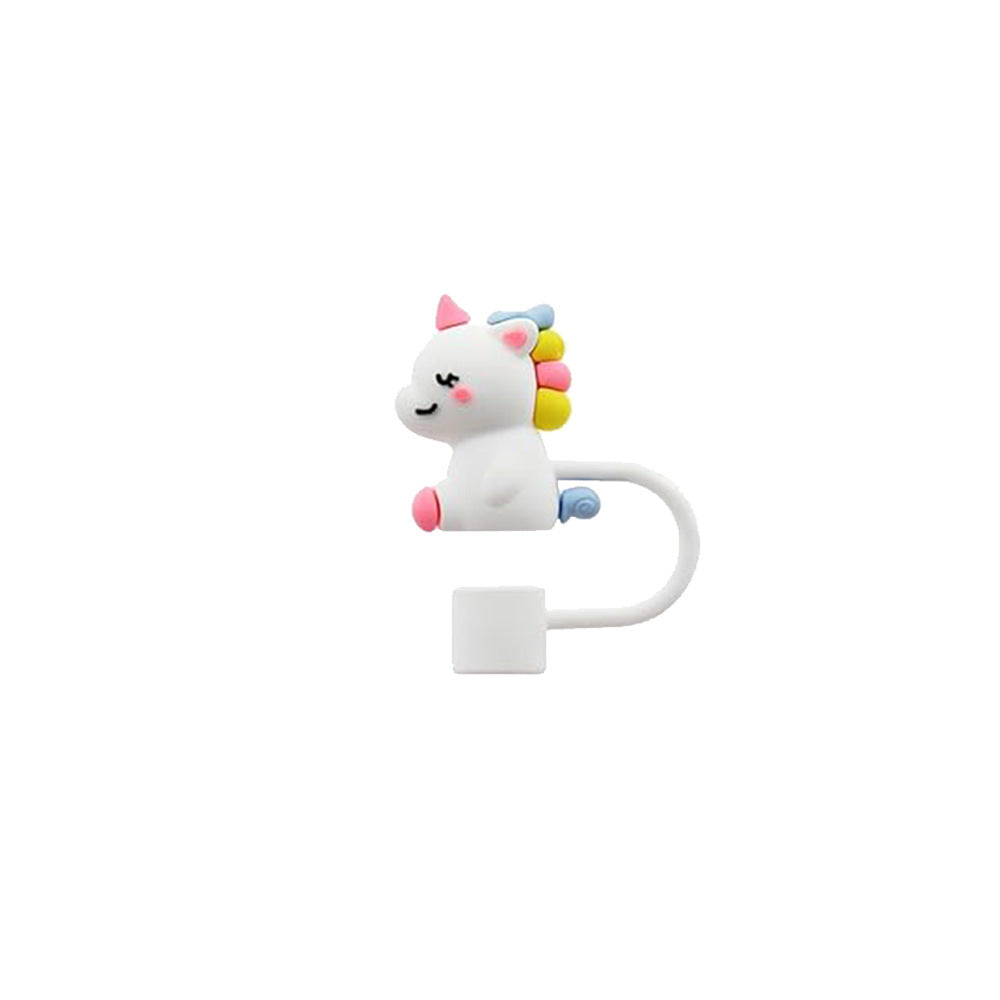 Cute Animal Series Straw Cap Creative Reusable Dustproof Anti-overflow Plug Straw