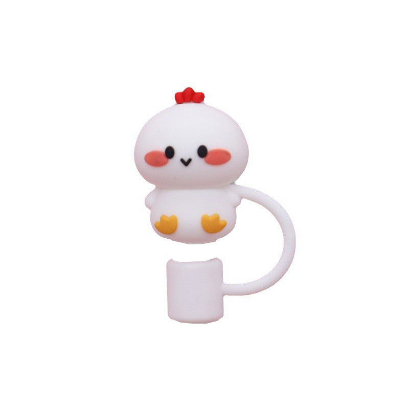Cute Animal Series Straw Cap Creative Reusable Dustproof Anti-overflow Plug Straw