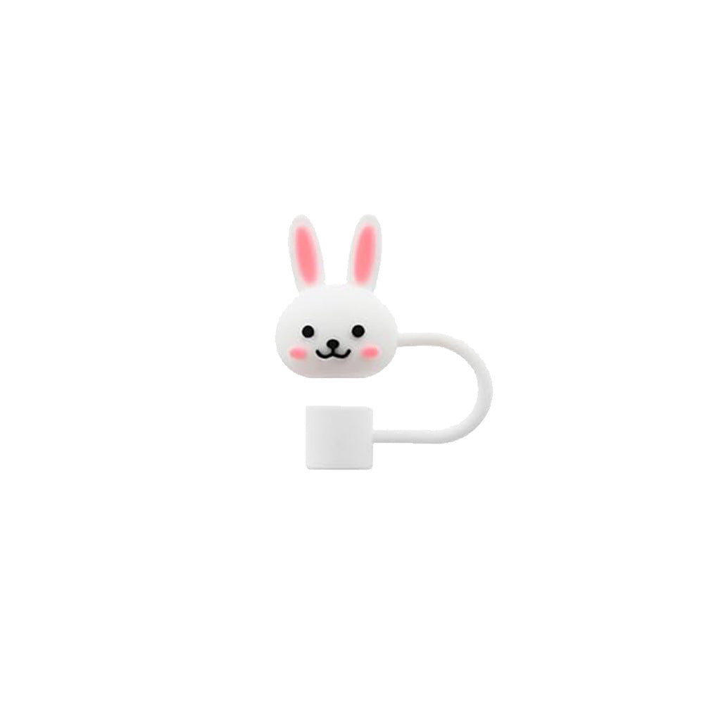 Cute Animal Series Straw Cap Creative Reusable Dustproof Anti-overflow Plug Straw