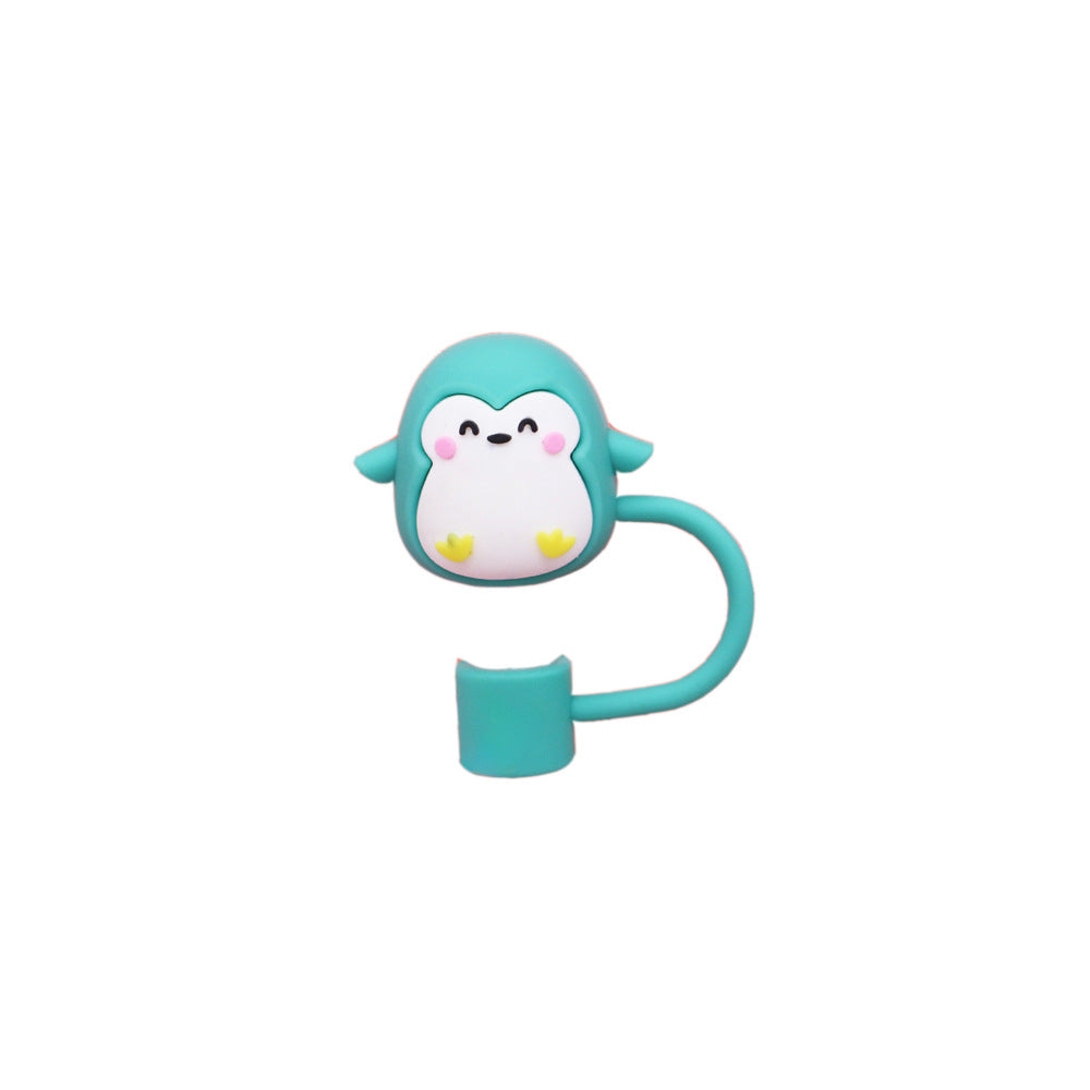 Cute Animal Series Straw Cap Creative Reusable Dustproof Anti-overflow Plug Straw